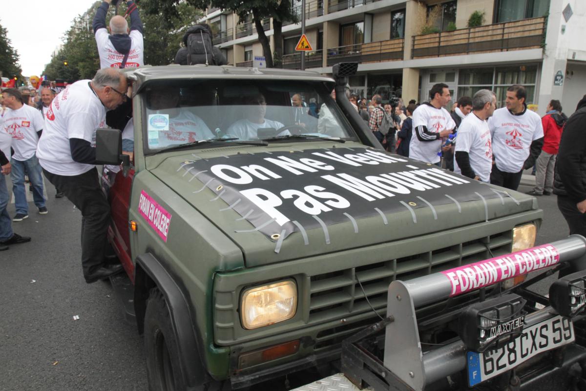 Les forains en tête de cortège