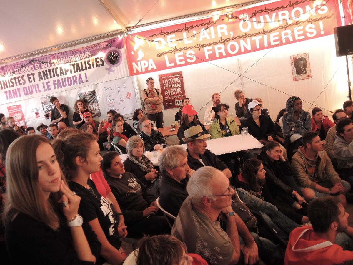 Intervention Philippe Poutou porte parole Npa Fête de LHumanité stand Npa