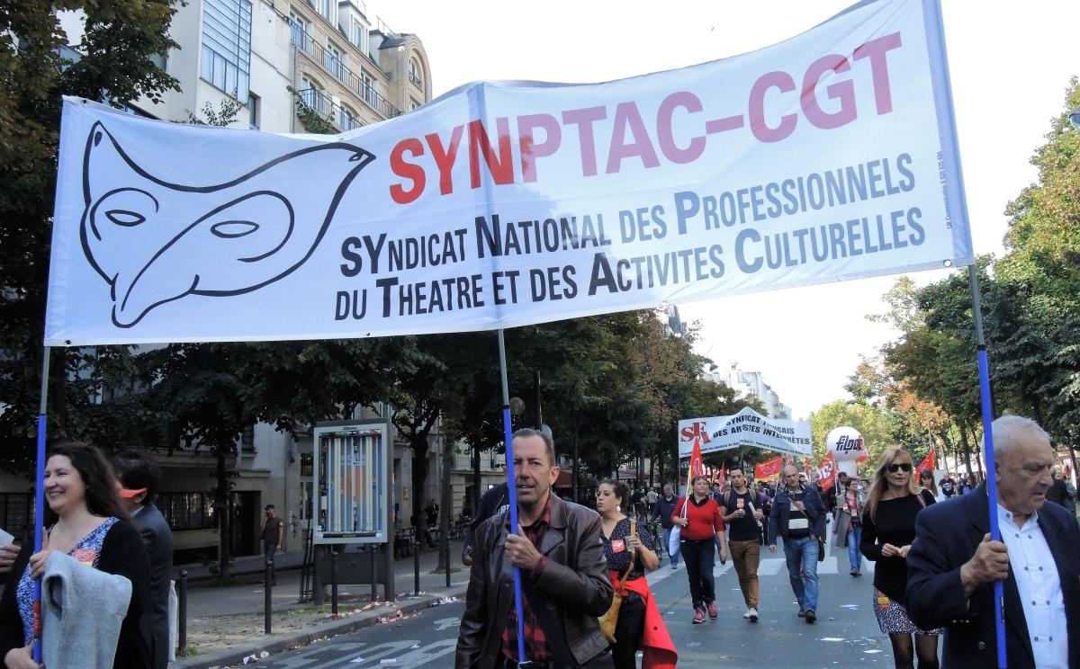 SYNPTAC syndicat Cgt des techniciens et administratifs des théâtres et établissements d'action culturelle.