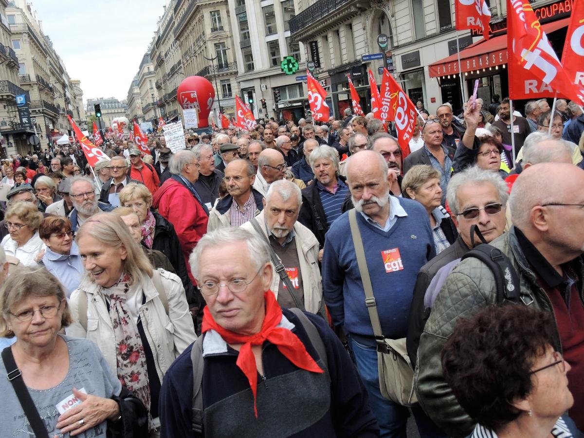 Manifestation à Paris des retraités et retraitées