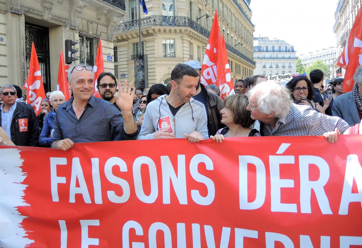 Olivier Besancenot et le couple de sociologues Monique Pinçon-Charlot et Michel Pinçon