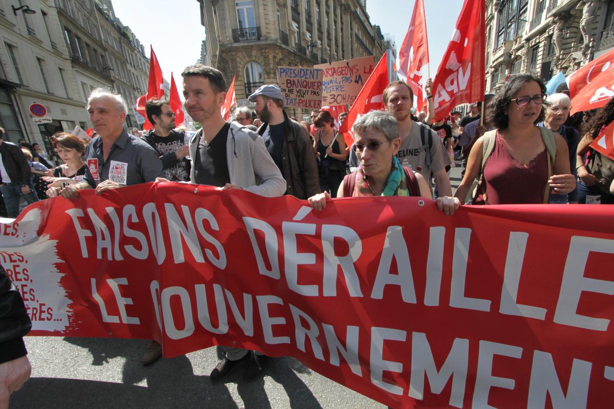 Cortège du NPA avec Philippe Poutou et Olivier Besancenot
