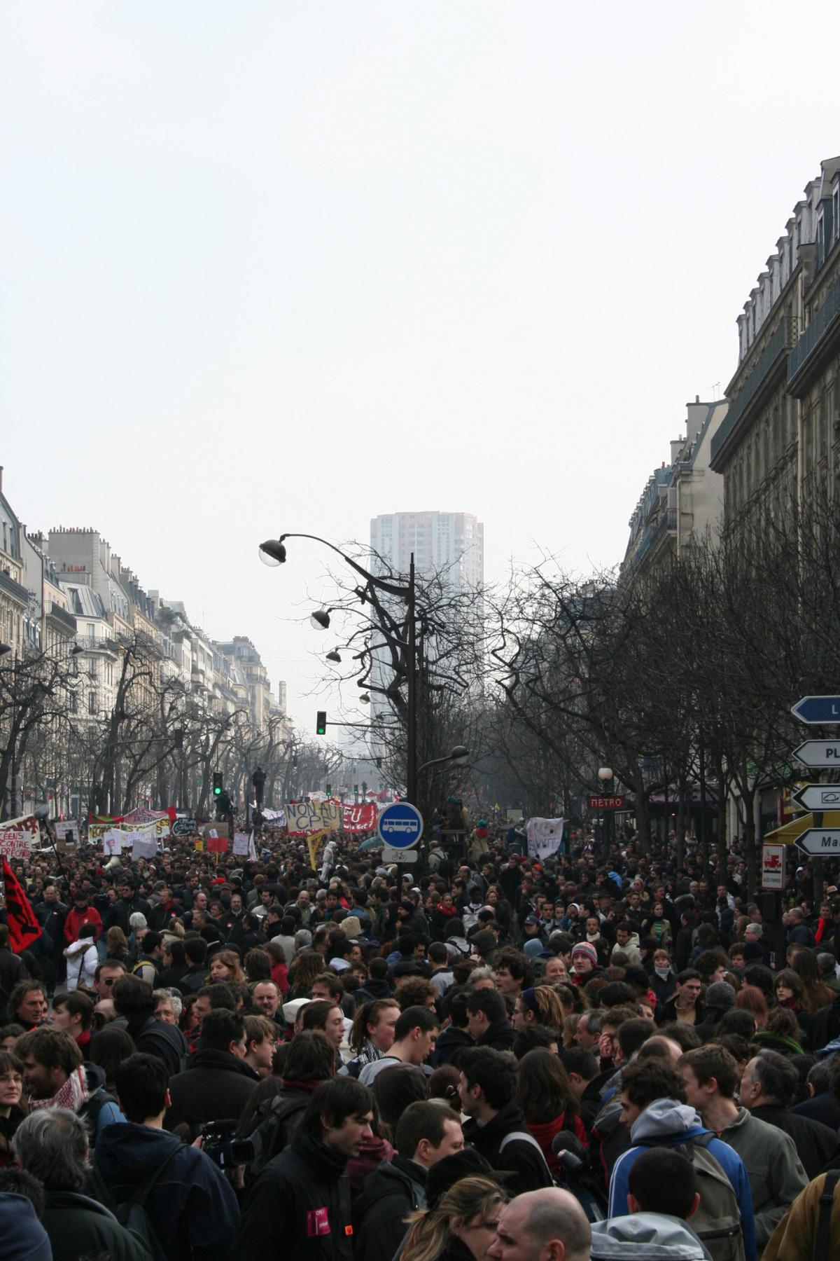 Manifestation contre le CPE à Paris