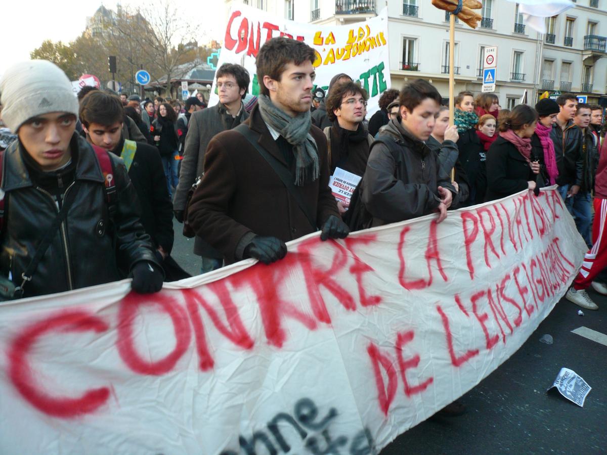 Cortège Sorbonne manifestation Paris 14/11/2007