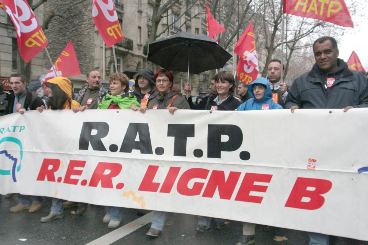 RATP RER ligne B à la manifestation à paris le 20 novembre 2007