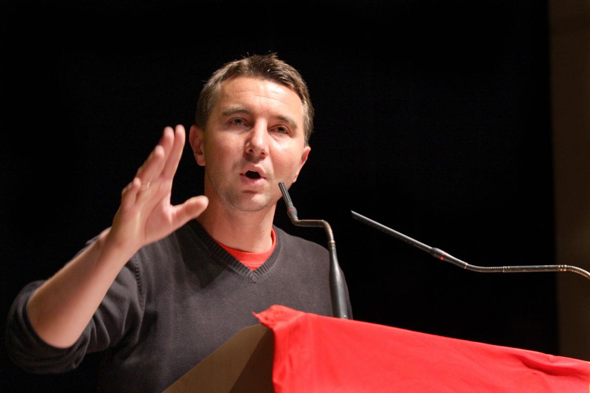 Olivier BESANCENOT pendant son intervention