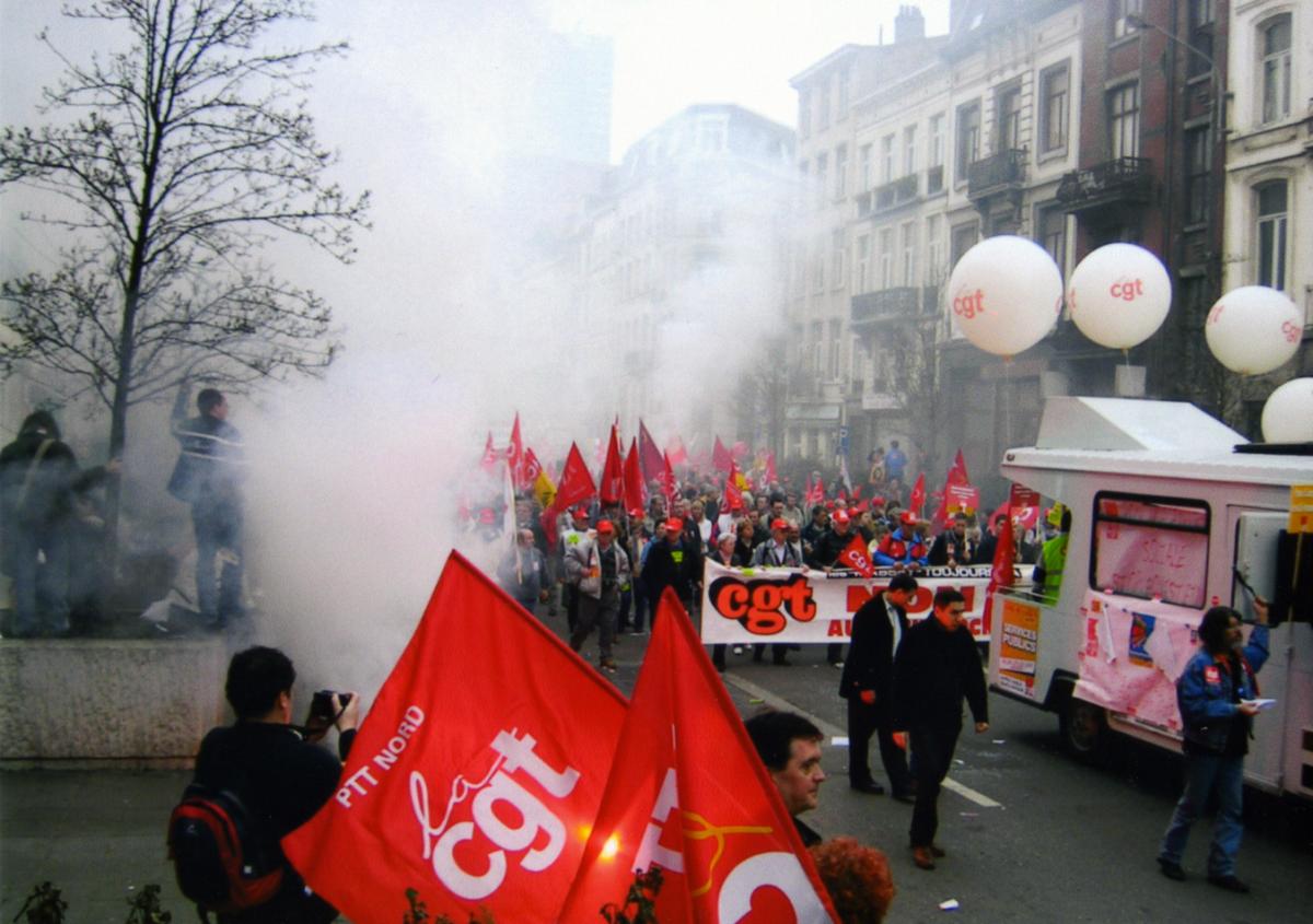 Manifestation contre la Constitution européenne à Bruxelles