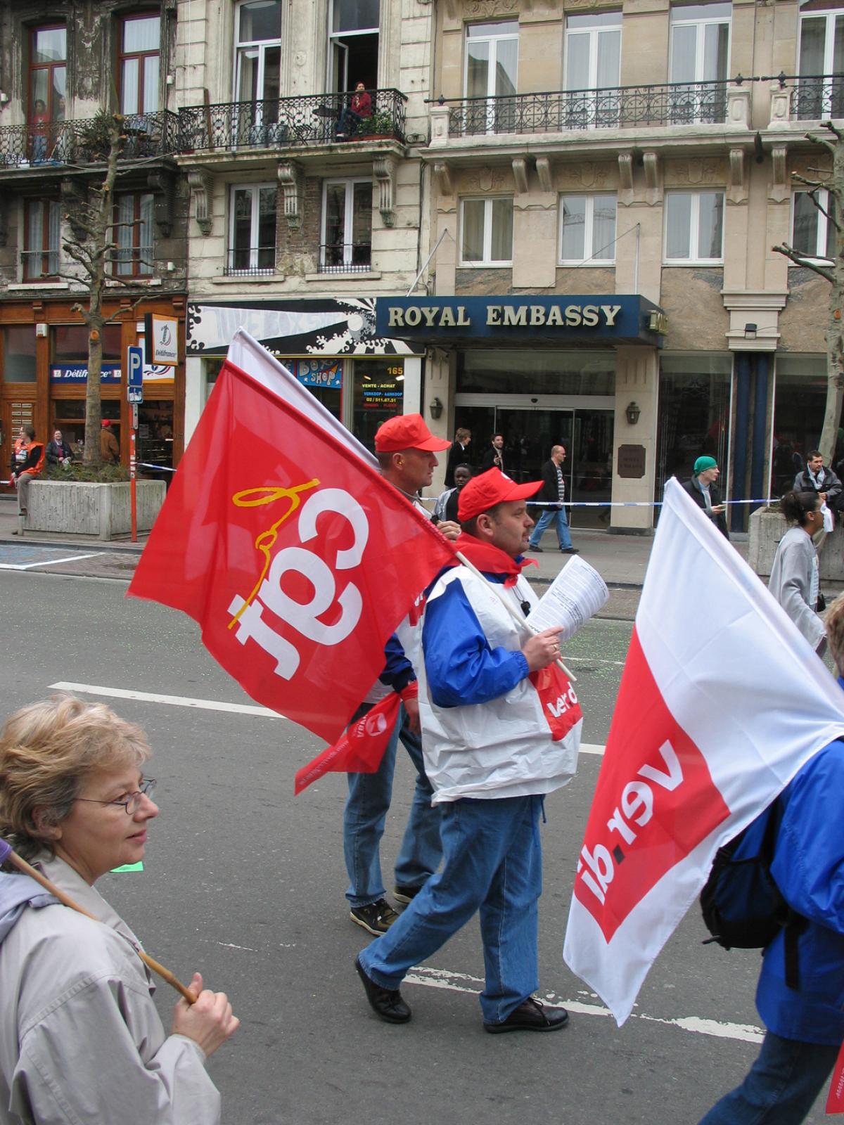Manifestation contre la Constitution européenne à Bruxelles