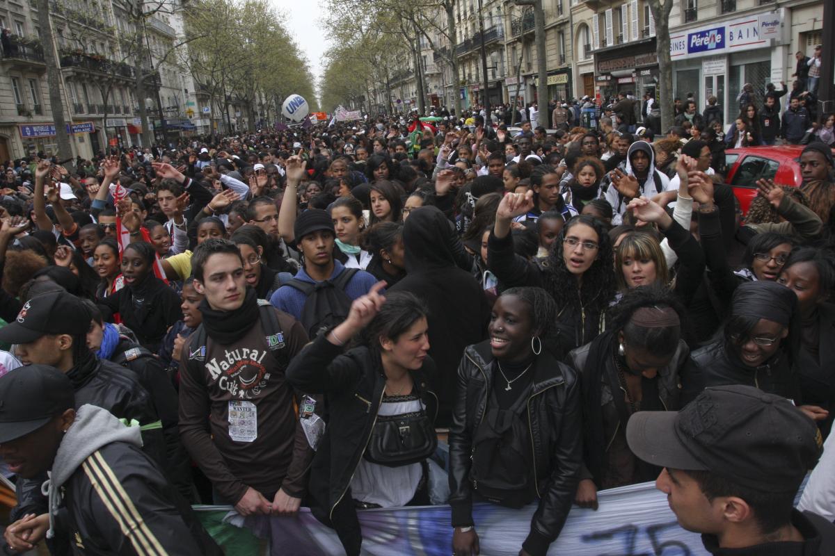 Manif lycéenne contre la suppresion des postes - 17 avril 2008