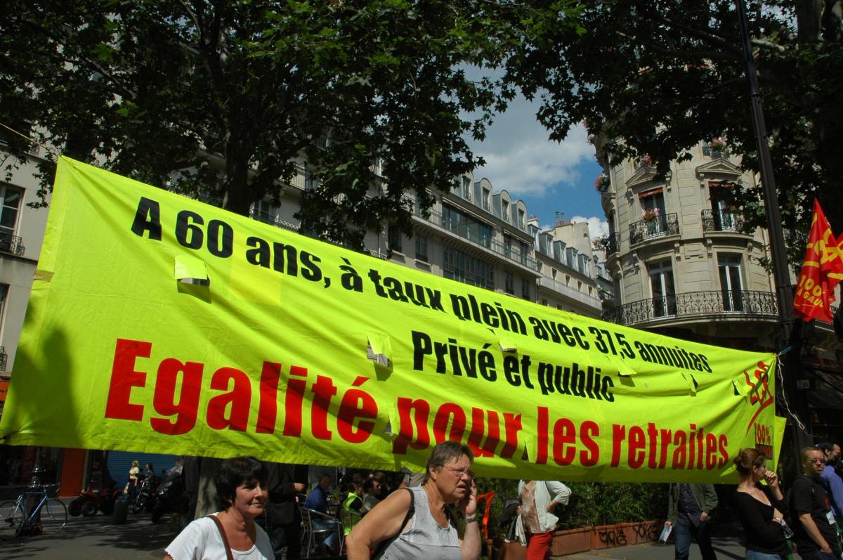 Egalité pour les retraites. A 60 ans à taux plein