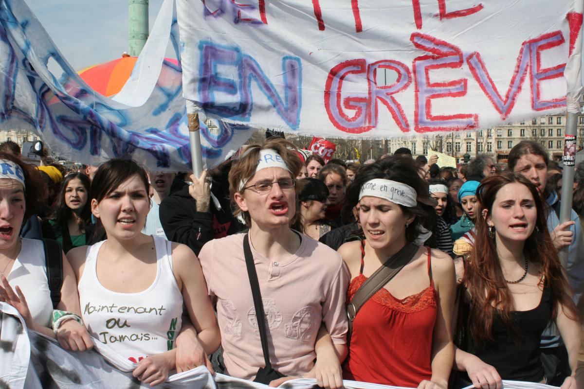 Cortege étudiant manif anti CPE 4 avril 2006