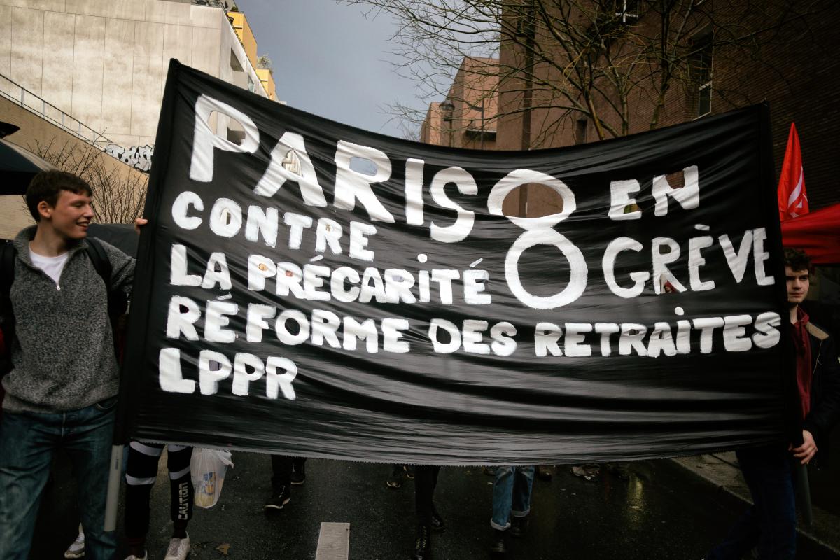 FRANCE - POLITICS - SOCIAL - DEMO - UNIVERSITY'S DEMONSTATION AGAINST PENSION REFORM AND LPPRS LAW