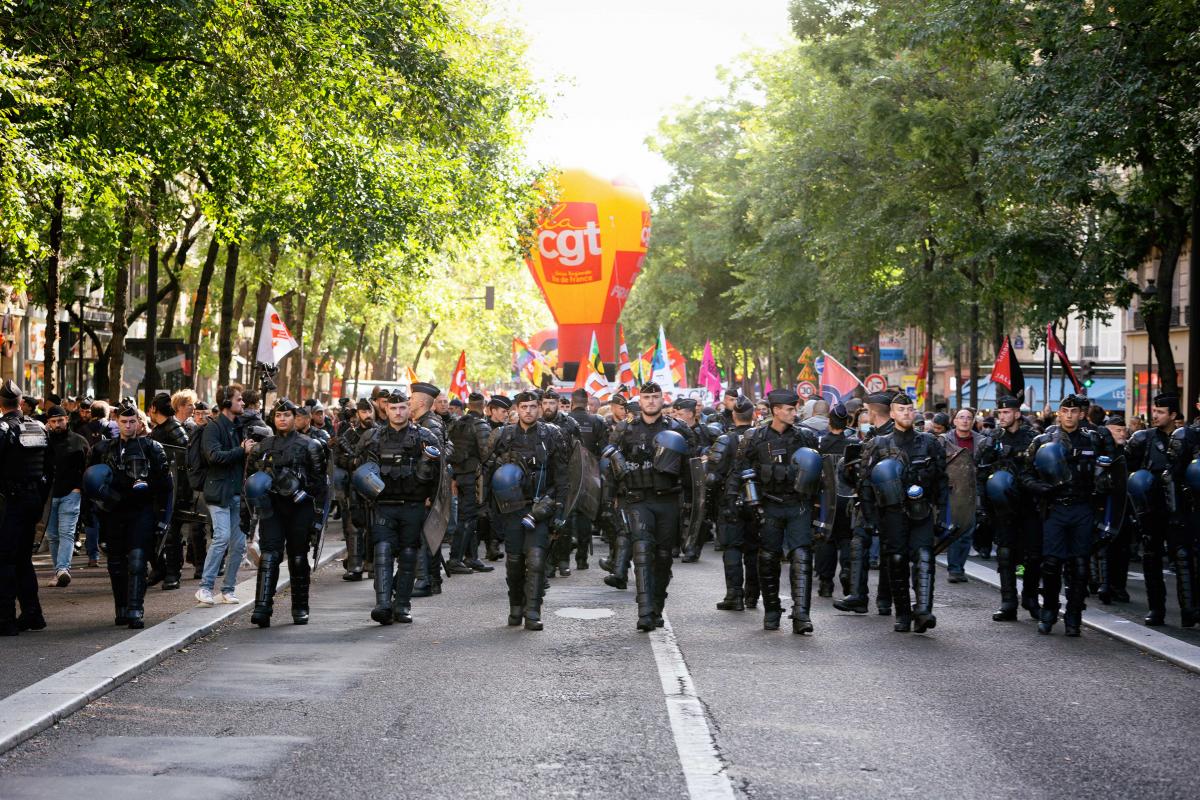 FRANCE - SOCIAL - LABOUR - INTER-UNION DEMONSTRATION AGAINST SOCIAL REGRESSION