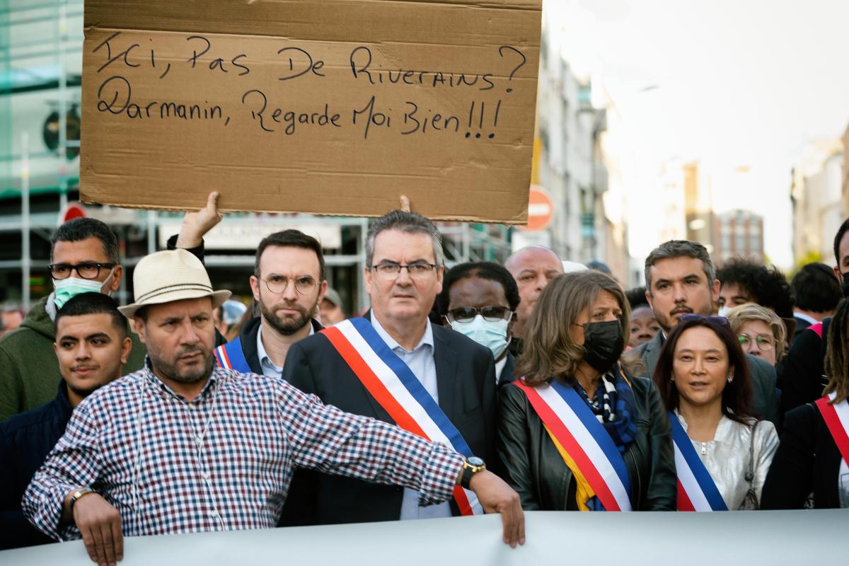 FRANCE - SOCIAL - RALLY AGAINST THE WALL OF SHAME AND DISPLACEMENT OF DRUG USERS AT PORTE DE LA VILLETTE