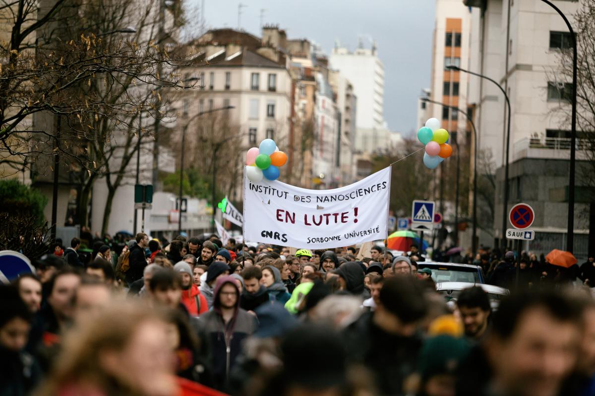 FRANCE - POLITICS - SOCIAL - DEMO - UNIVERSITY'S DEMONSTATION AGAINST PENSION REFORM AND LPPRS LAW