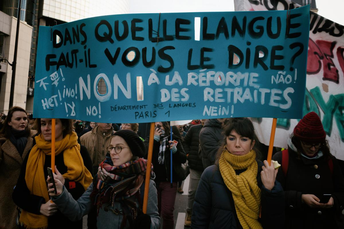 FRANCE - POLITICS - SOCIAL - DEMO - LOCAL DEMONSTRATION AGAINS PENSION REFORM AND ACT 61 OF YELLOW VEST IN PARIS