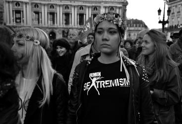 les Femen à la manifestation contre les violences faites aux femmes, dimanche 25 novembre
