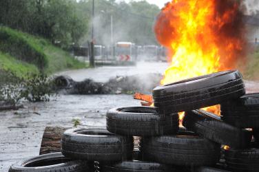 Grève occupation Dépôt de bus PHEBUS Versailles le Chesnay