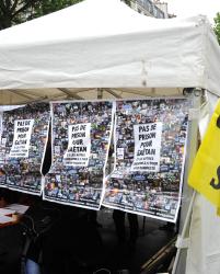 Stand manifestation du 1er Mai Pas de prison pour Gaëtan et les autres condamnés pour avoir manifesté