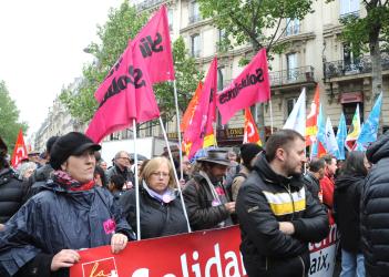 Carré de tête Solidaires le 1er mai 2015 absence de FO et Cfdt