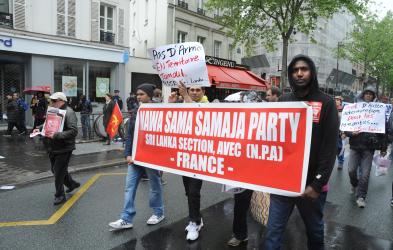 Sur l'île de Ceylan Nawa Sama Samaja Party Sri Lanka section avec France Npa