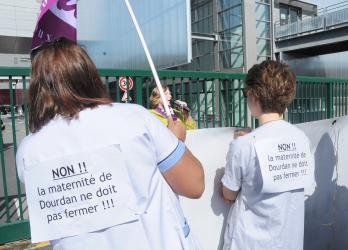 Rassemblement Syndical SUD Santé l'ors de l'inauguration du CHSF Centre Hospitalier Sud Francilien de Corbeil par Marisol TOURAINE Ministre des Affaires sociales
