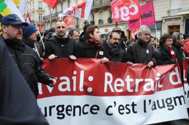 Tête de Manifestation Syndicale Unitaire contre la loi El Khomri Paris le 9 mars 2016