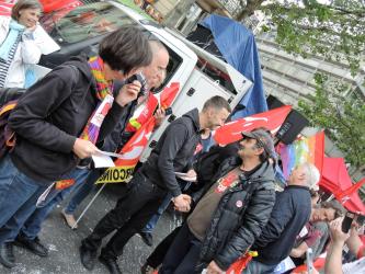 Christine Poupin porte parole du Npa manifestation nationale contre la loi travail 14juin