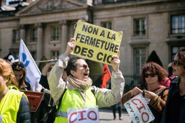 Des CIO en lutte au rassemblement cheminot à Ecole Militaire