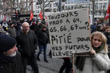 Manifestation contre la réforme des retraites à Strasbourg du 7 mars