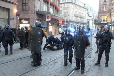 Rassemblement pour la Palestine malgré l'interdiction préfectorale et répression 