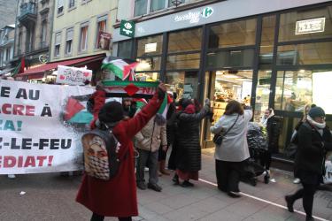 Manifestation pour demander un cessez-le-feu immédiat à Gaza