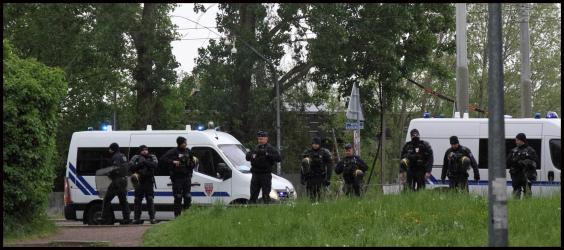 Evacuation du camp des migrantEs par la préfecture de Strasbourg.