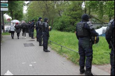 Evacuation du camp des migrantEs par la préfecture de Strasbourg.