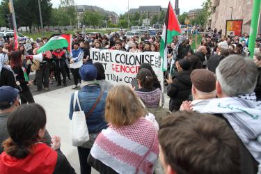 Manifestation pour dénoncer les massacres à Rafah