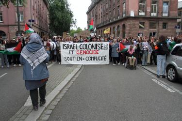 Manifestation pour dénoncer les massacres à Rafah