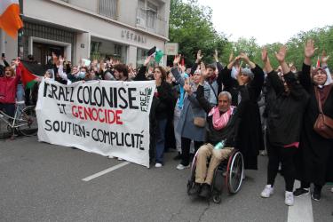 Manifestation pour dénoncer les massacres à Rafah