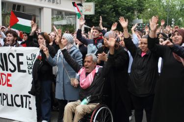 Manifestation pour dénoncer les massacres à Rafah