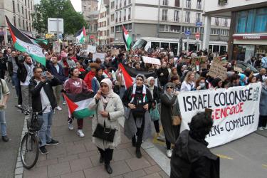Manifestation pour dénoncer les massacres à Rafah