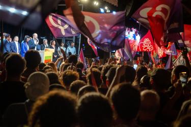 FRANCE - SOCIAL - RALLY AND SPONTANEOUS DEMONSTRATION AFTER FIRST ROUND OF PARLAMENTARY ELECTION