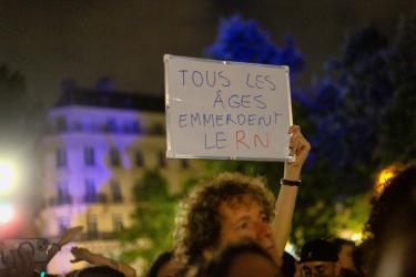 FRANCE - SOCIAL - RALLY AND SPONTANEOUS DEMONSTRATION AFTER FIRST ROUND OF PARLAMENTARY ELECTION