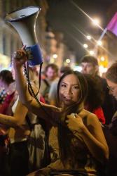 FRANCE - SOCIAL - RALLY AND SPONTANEOUS DEMONSTRATION AFTER FIRST ROUND OF PARLAMENTARY ELECTION