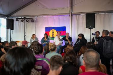 FRANCE - POLITICS - NPA STAND AT THE FETE DE L HUMANITE