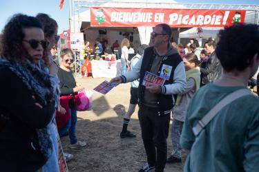 FRANCE - POLITICS - NPA STAND AT THE FETE DE L HUMANITE