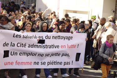 FRANCE - TOULOUSE - MANIFESTATION DU 8 MARS - SALARIEES DU NETTOYAGE.