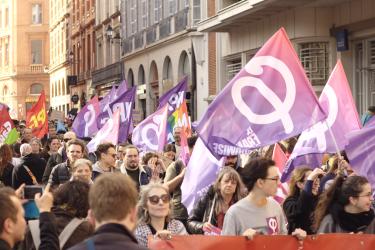 FRANCE - TOULOUSE - MANIFESTATION DU 8 MARS - CORTEGES LFI ET NPA.
