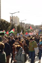 FRANCE - TOULOUSE - MANIFESTATION DU 8 MARS - DRAPEAUX PALESTINIENS DANS LE CORTEGE