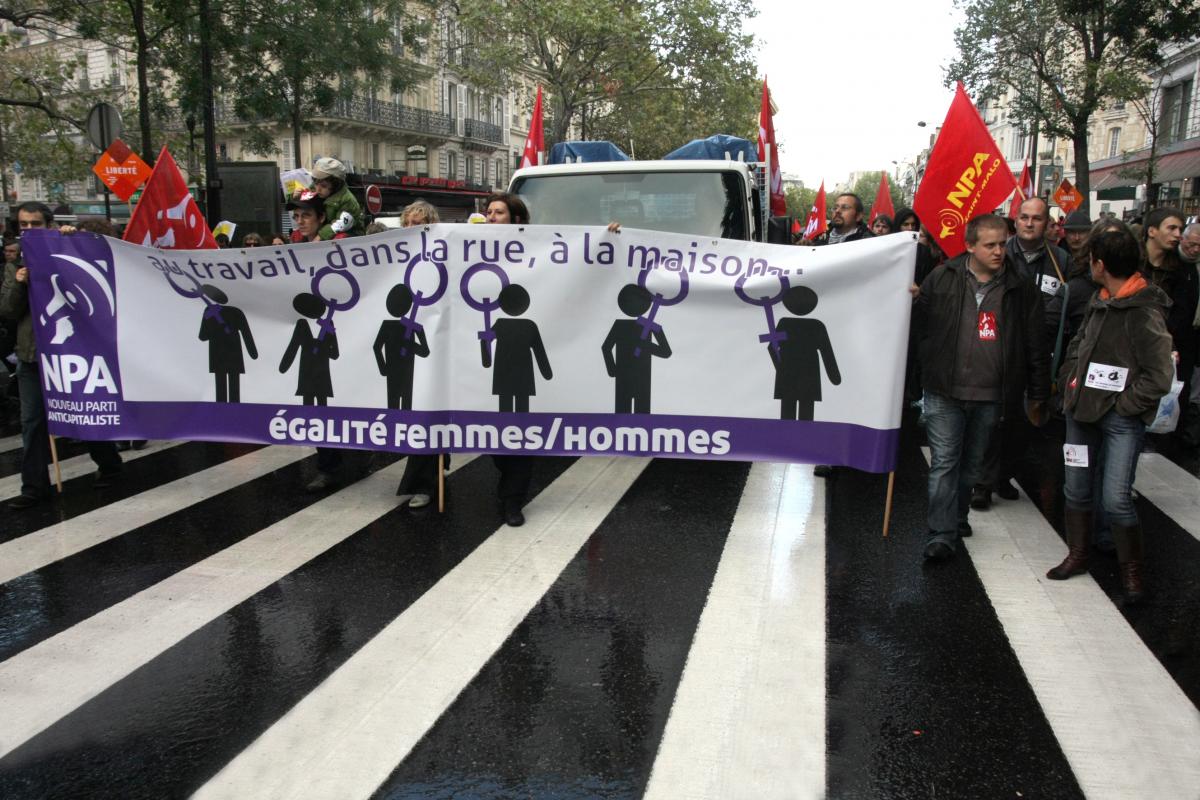 banderolle de tête du cortège NPA