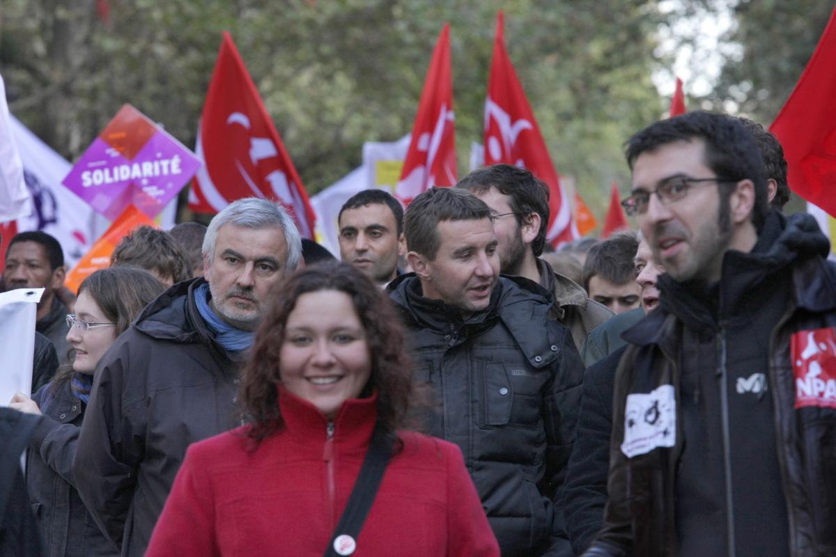 Olivier Besancenot dans le cortège du NPA