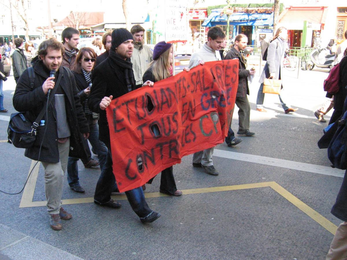 Mouvement contre le CPE. Manifestation parisienne du 14 mars.